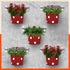 RUI Hanging Metal Pot Holders / Planters for Home / Balcony / Garden | Red - Set of 5